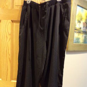 ERIK STEWART Polyester Blend Knit Pants~Black~Elastic Drawstring Waist  Size:24W